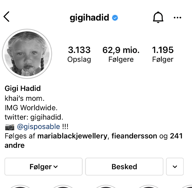 Se navnet på Gigi Hadids datter