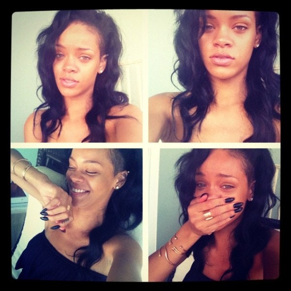 Rihanna, makeup, twitter, billeder, Chris Brown