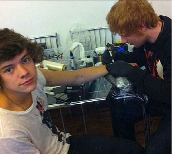 Harry Styles, tatovering, tattoo, Ed sheeran, One Direction