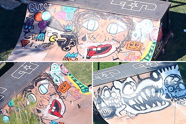 Justin Bieber, Miley Cyrus, graffiti