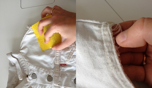 diy denimvest cowboyvest vest klor klorin afblege blege